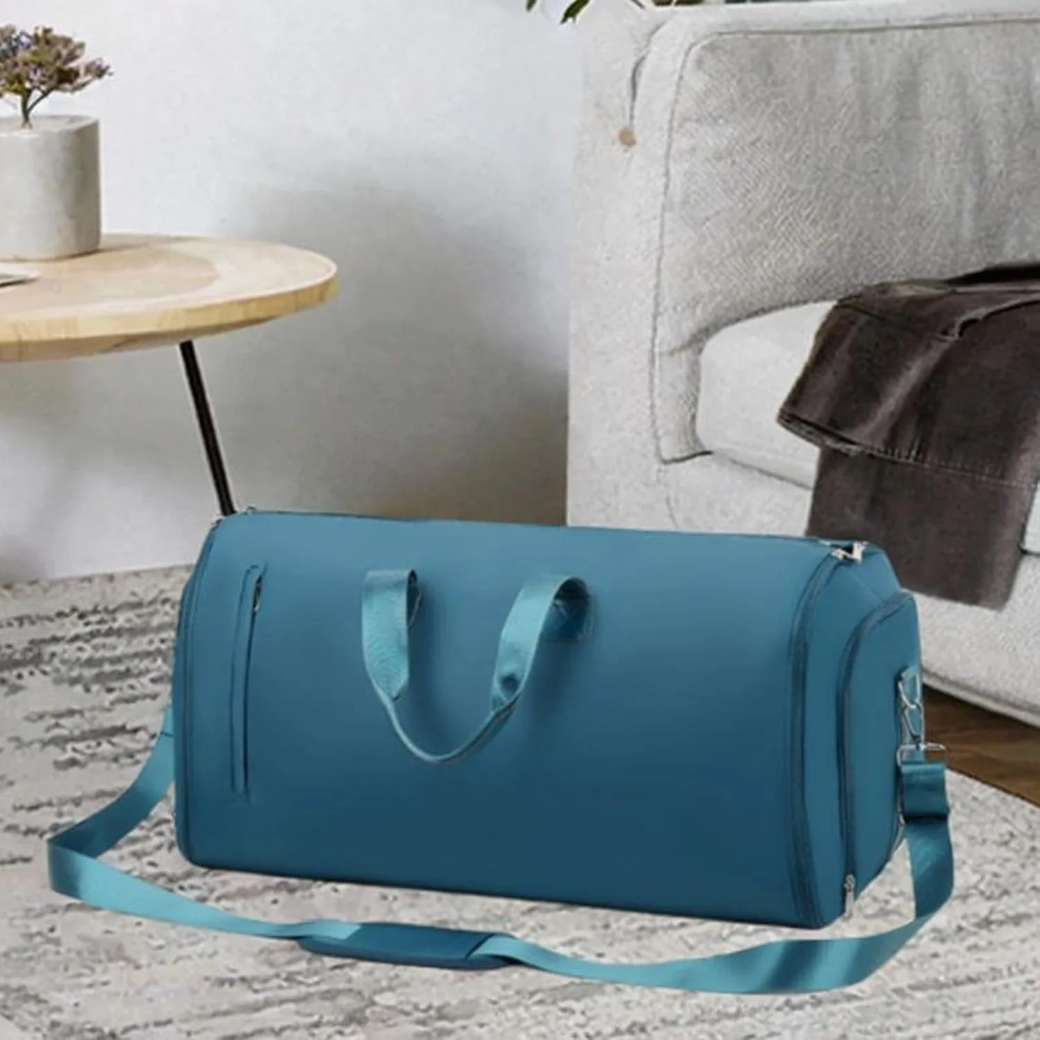 Garment Bag Large Capacity Business Travel Bag for Outdoor for Men Women Camping, Blue
