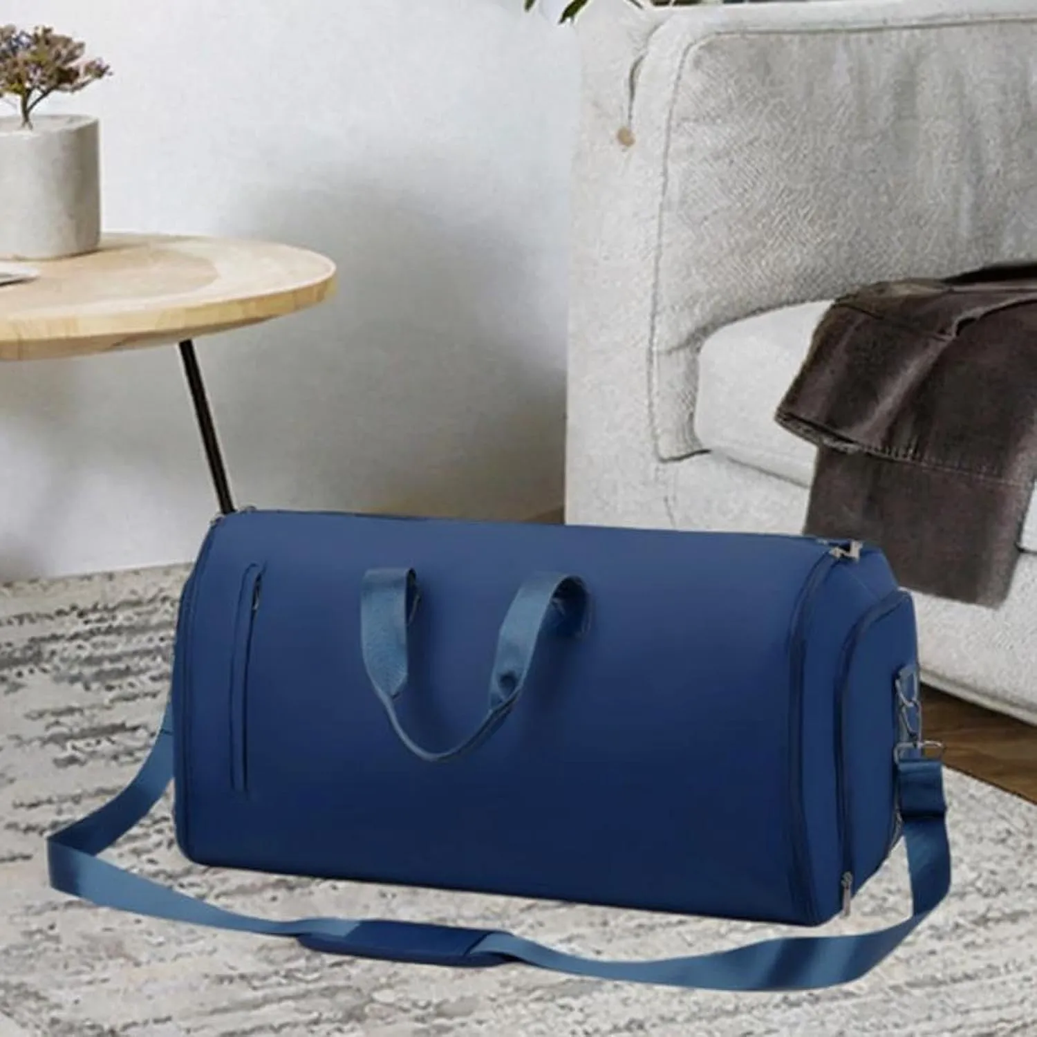 Garment Bag Large Capacity Business Travel Bag for Outdoor for Men Women Camping, Dark Blue