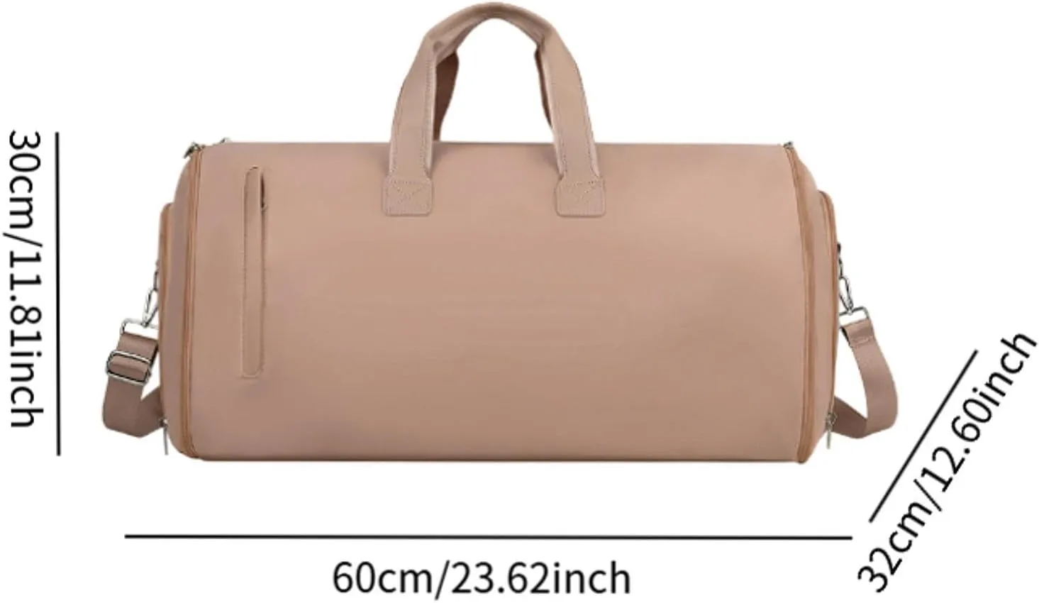 Garment Bag Weekender Bag Leather Duffle Bag for Hiking Outdoor Backpacking Trip, Brown