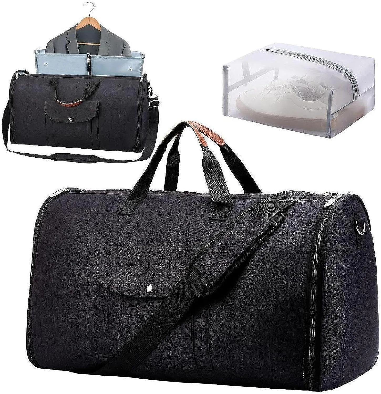 Garment Duffle Bag, Travel Bag, Convertible Carry on Garment Bag, Multipurpose Large Capacity Tote Waterproof Travel Suit Bag, Navy/1164(Preto)