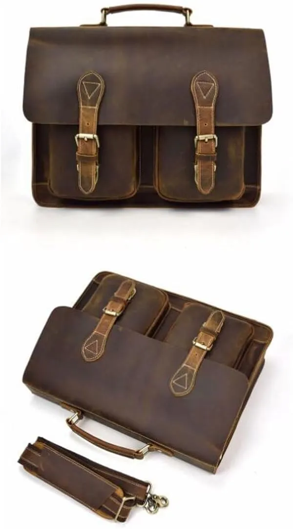 Genuine Leather Handbags Briefcases Mens Laptop Bags Messenger Shoulder Bags Computer Carrying Cases
