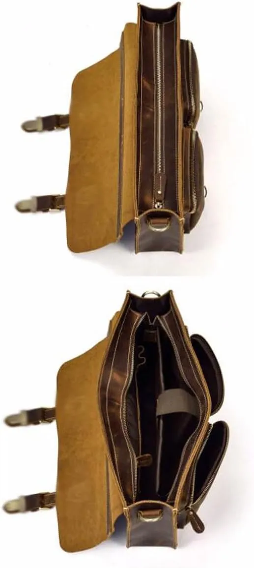Genuine Leather Handbags Briefcases Mens Laptop Bags Messenger Shoulder Bags Computer Carrying Cases