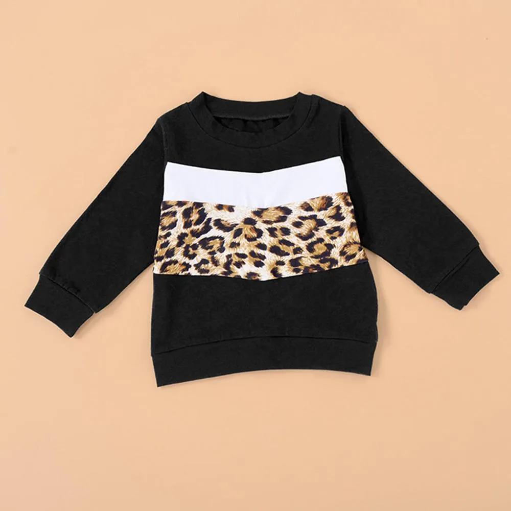 Girls Long Sleeve Leopard Top & Trousers Kids Wholesale Clothing