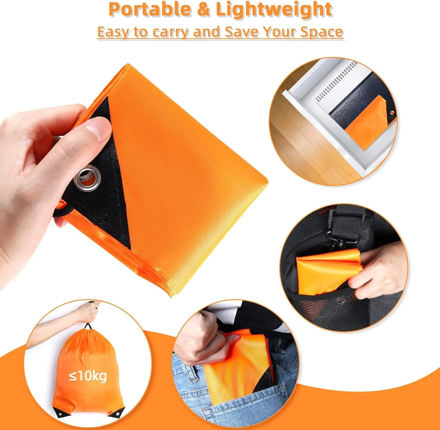GoodtoU Drawstring Bags Bulk Cinch Backpacks - Nylon Drawstring Backpack Sports String bags 16 Pcs Orange