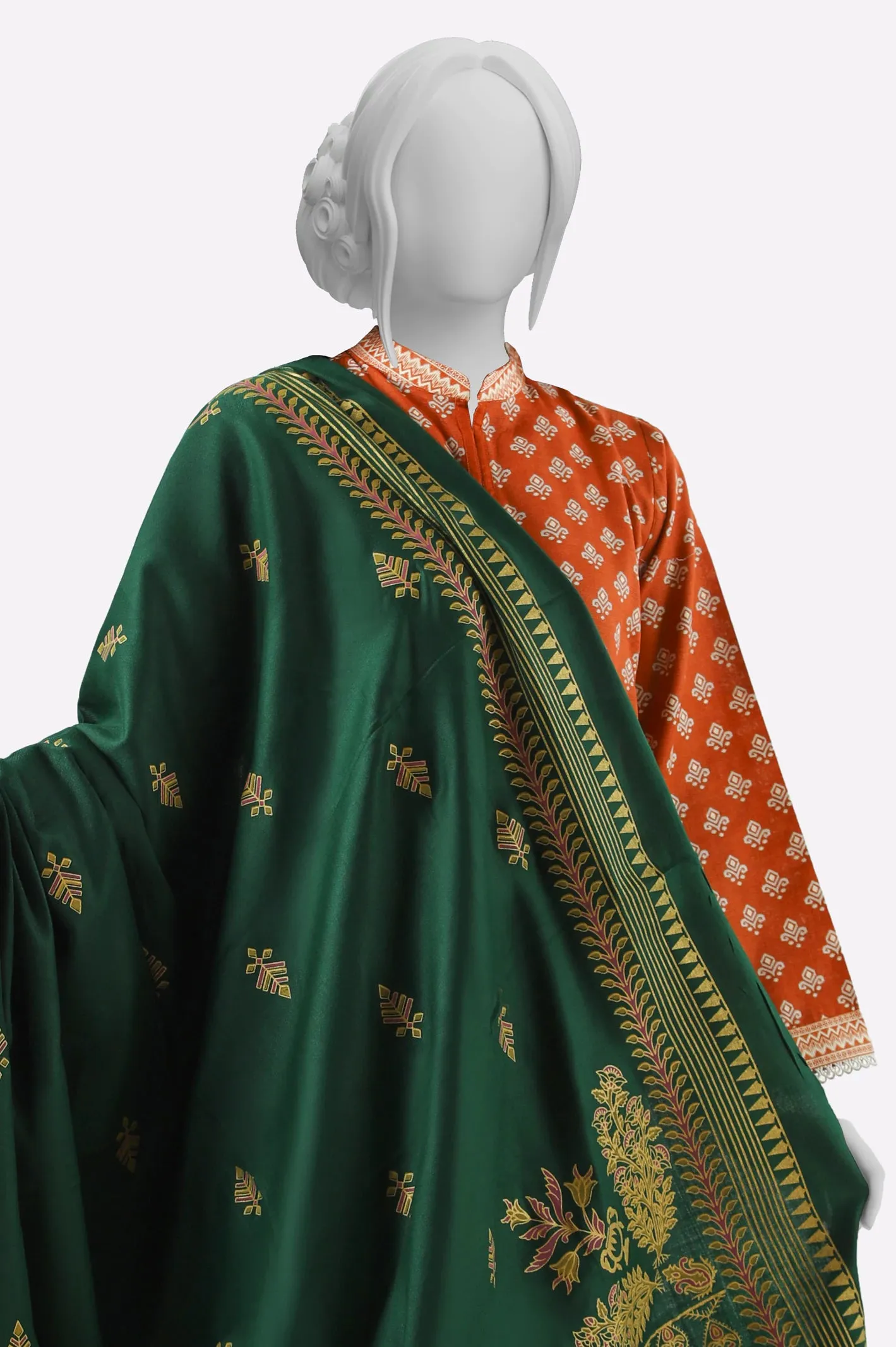 Green Printed Shawl
