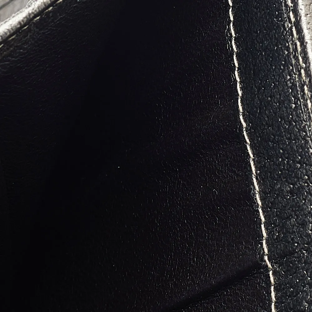Gucci Beige/Pewter GG Canvas and Leather D Ring Compact Wallet