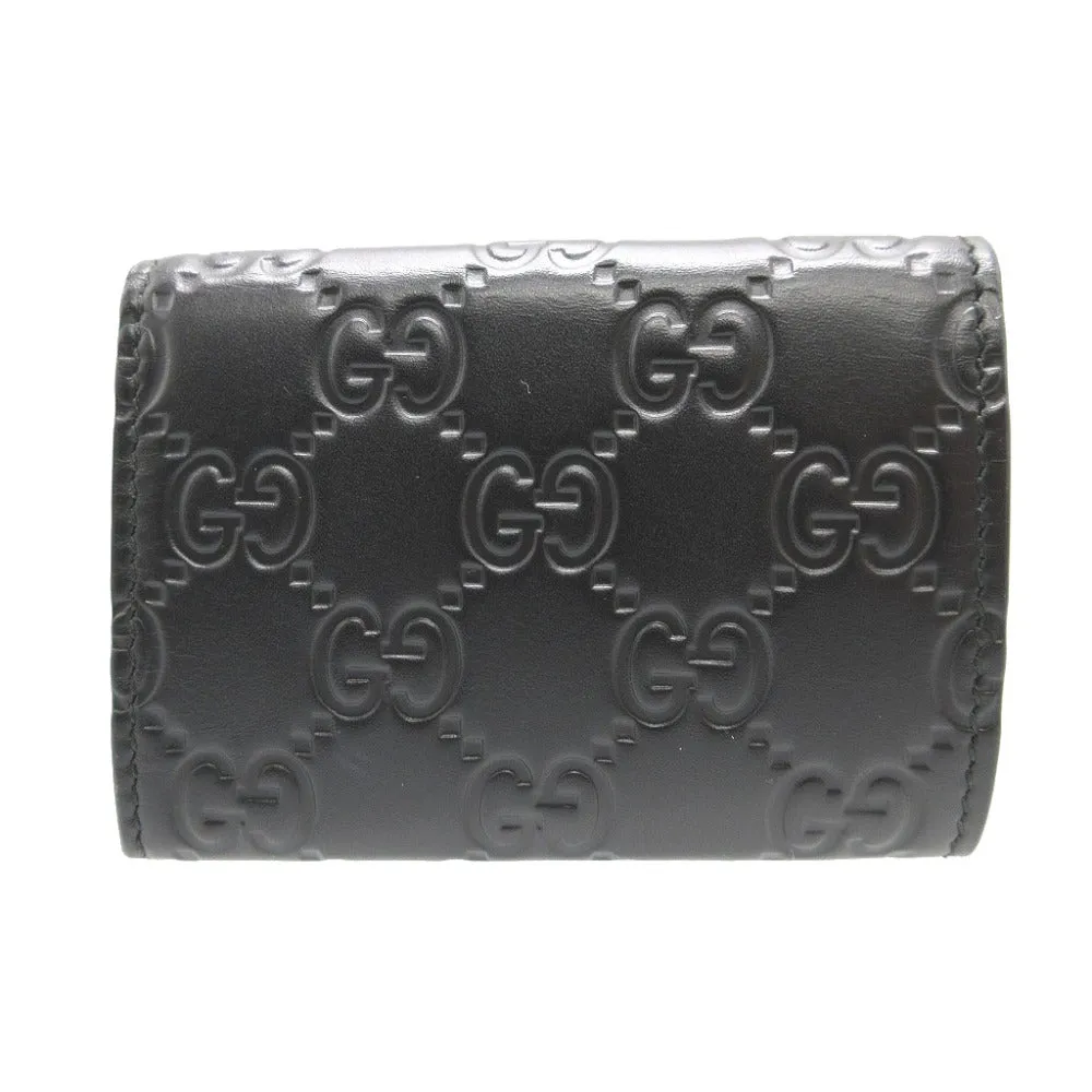 GUCCI Tri-fold wallet 547070 leather black Compact wallet Guccisima mens(Unisex) Used