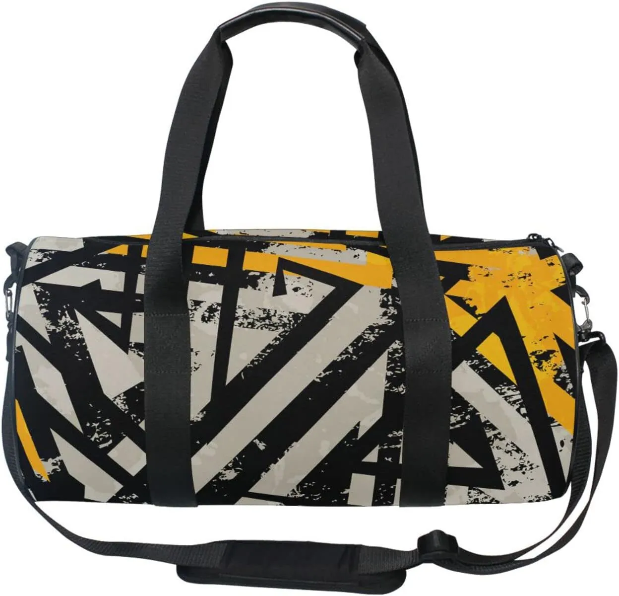 Gym Bag for Women and Men Small Duffel Bag for Sports Travel Weekender Overnight Vacation Beach Lightweight Carry on Bag for Boys Girls Abstract Gray Orange