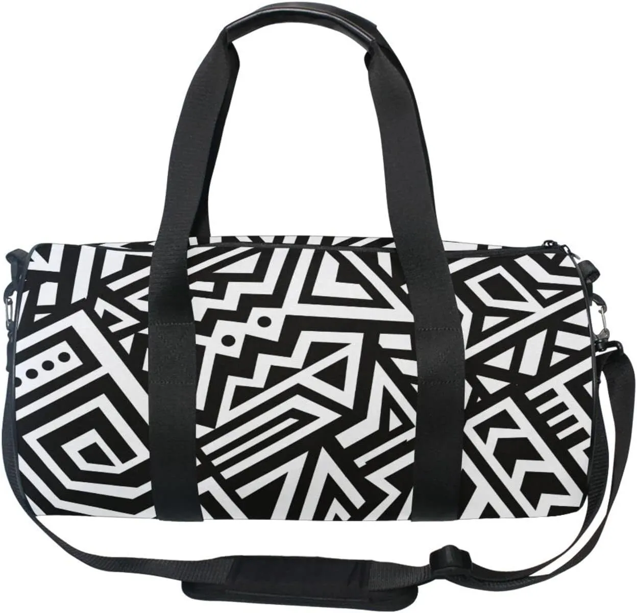 Gym Bag for Women and Men Small Duffel Bag for Sports Travel Weekender Overnight Vacation Beach Lightweight Carry on Bag for Boys Girls Black and White