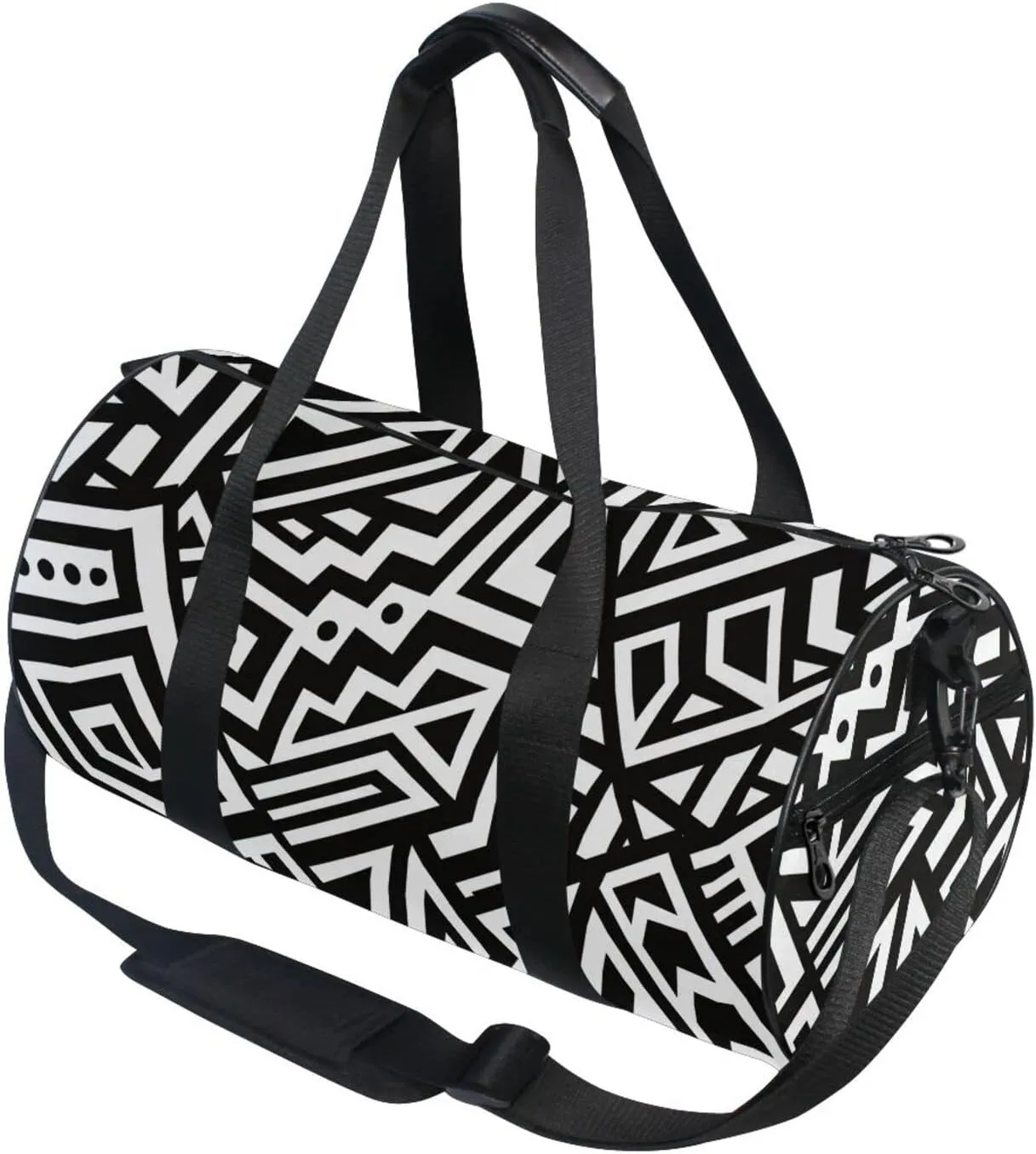 Gym Bag for Women and Men Small Duffel Bag for Sports Travel Weekender Overnight Vacation Beach Lightweight Carry on Bag for Boys Girls Black and White