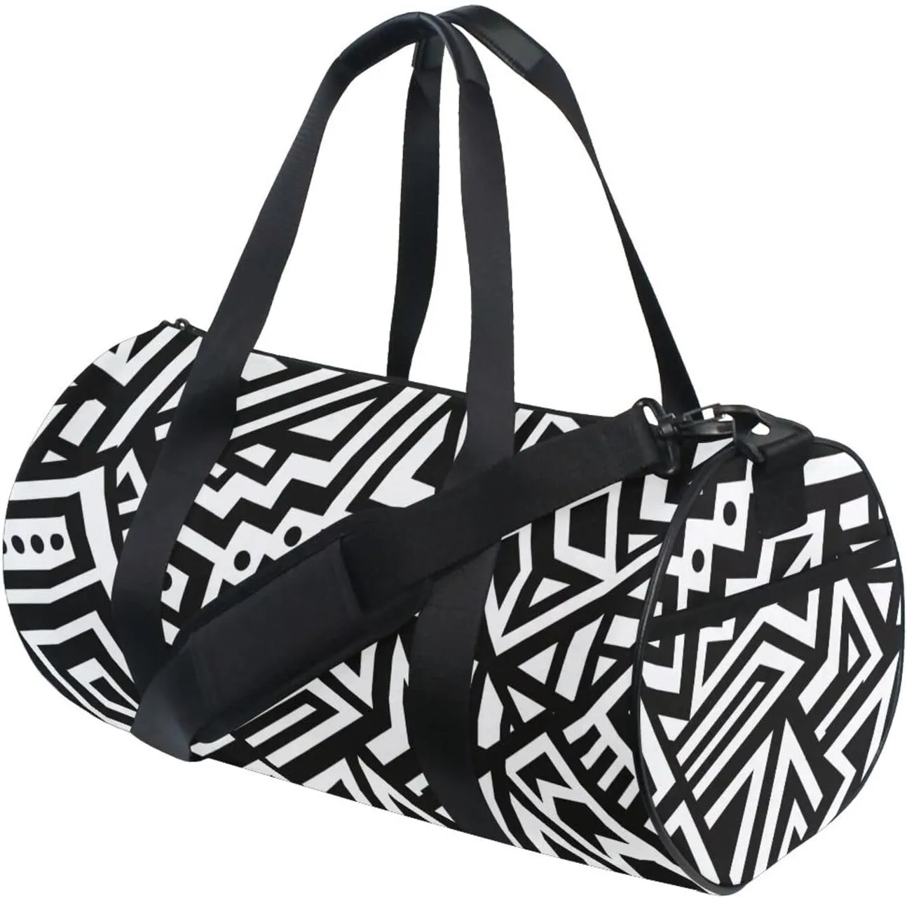 Gym Bag for Women and Men Small Duffel Bag for Sports Travel Weekender Overnight Vacation Beach Lightweight Carry on Bag for Boys Girls Black and White