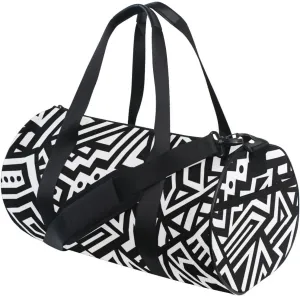 Gym Bag for Women and Men Small Duffel Bag for Sports Travel Weekender Overnight Vacation Beach Lightweight Carry on Bag for Boys Girls Black and White