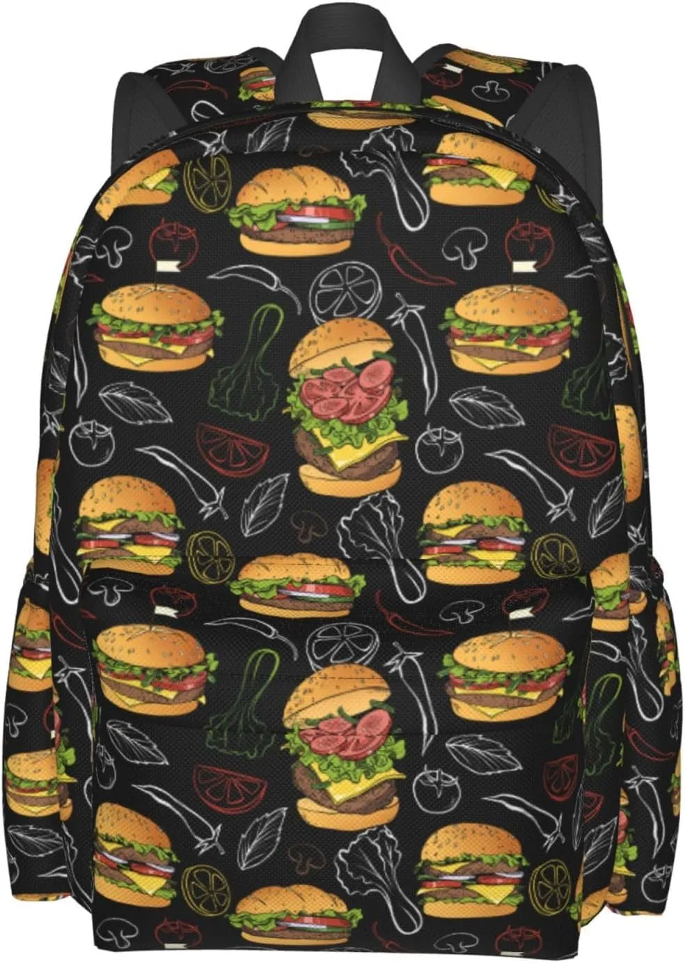 Hamburger Backpack Travel Backpack for Women Men Work Laptop backpacks Carry on Backpack Computer Backpack Casual Daypack for Hiking Camping Climbing Gifts