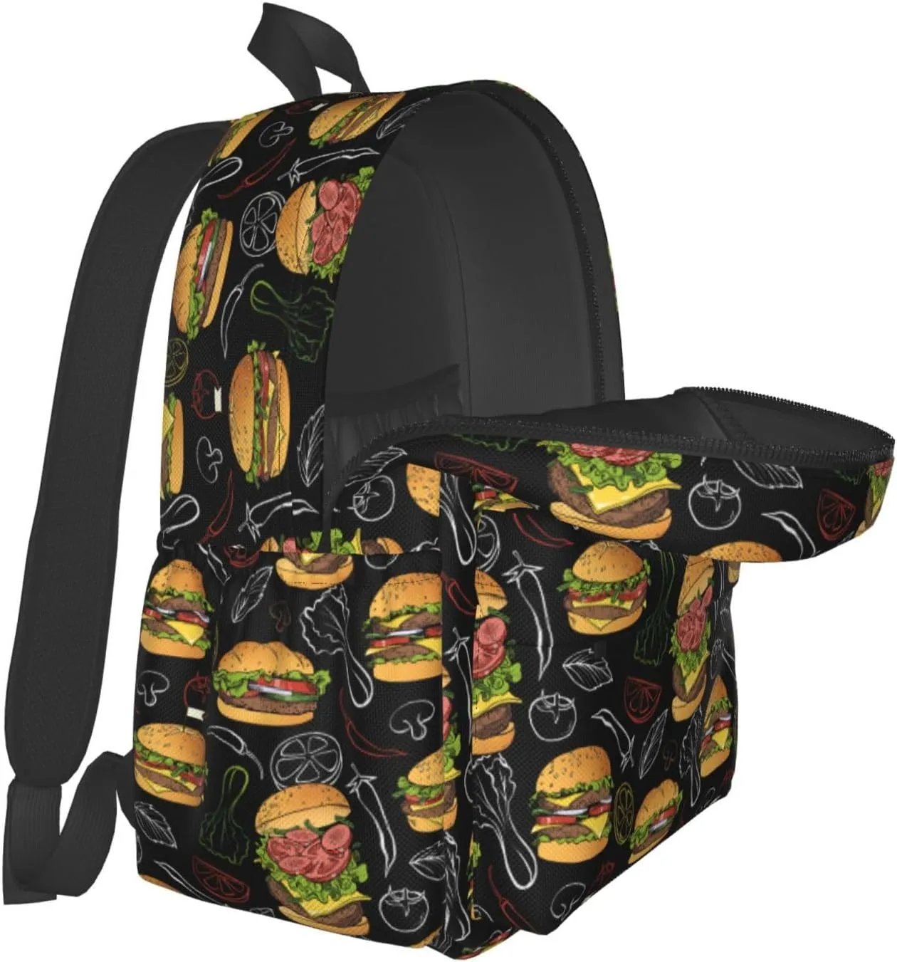 Hamburger Backpack Travel Backpack for Women Men Work Laptop backpacks Carry on Backpack Computer Backpack Casual Daypack for Hiking Camping Climbing Gifts