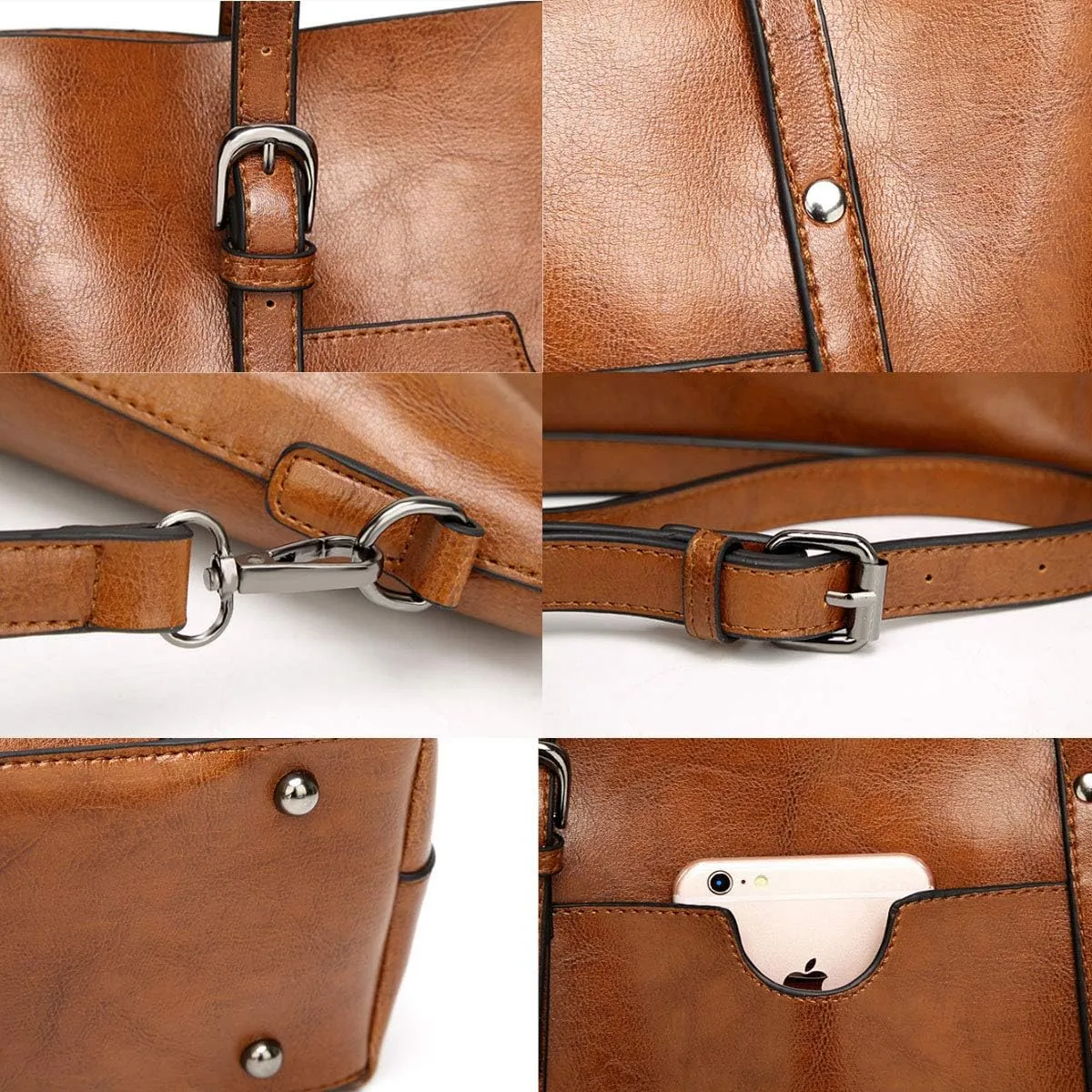 Handbags for Women Shoulder Bags Tote Satchel Hobo 3pcs Purse Set