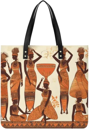 Handbags for WomenAfrican Tribal WomanTrendy Vegan Leather Hobo Handbags,Women's Soft Bucket Bag For Women - Ladies Handbags For Work, Travel, Casual Use,Birthday Gifts