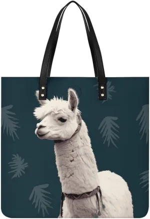 Handbags for WomenAlpaca LlamaTrendy Vegan Leather Hobo Handbags,Women's Soft Bucket Bag For Women - Ladies Handbags For Work, Travel, Casual Use,Birthday Gifts