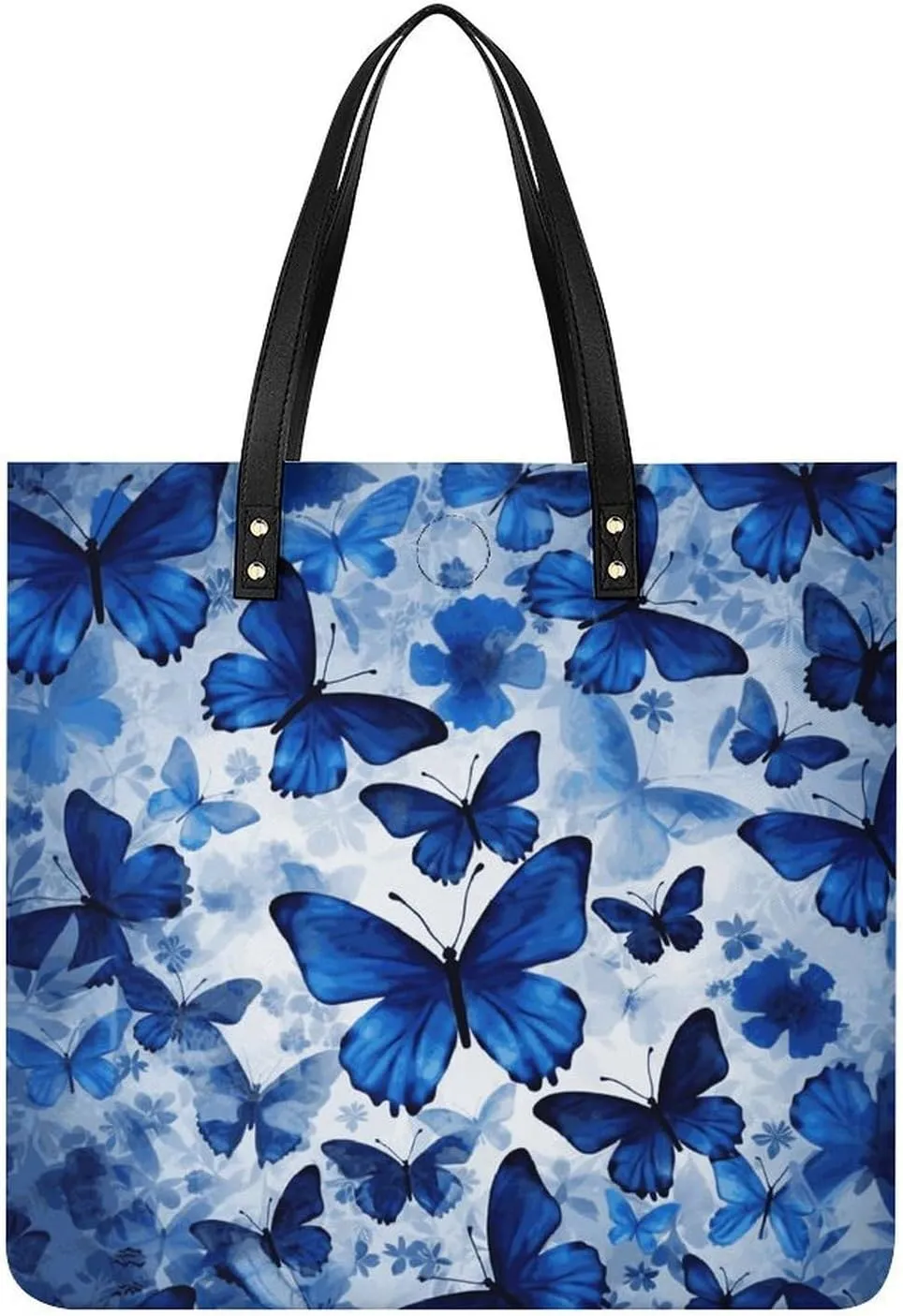 Handbags for WomenBlue ButterfliesTrendy Vegan Leather Hobo Handbags,Women's Soft Bucket Bag For Women - Ladies Handbags For Work, Travel, Casual Use,Birthday Gifts