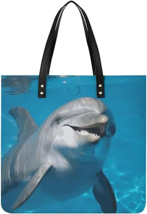 Handbags for WomenDolphin with A SmileTrendy Vegan Leather Hobo Handbags,Women's Soft Bucket Bag For Women - Ladies Handbags For Work, Travel, Casual Use,Birthday Gifts