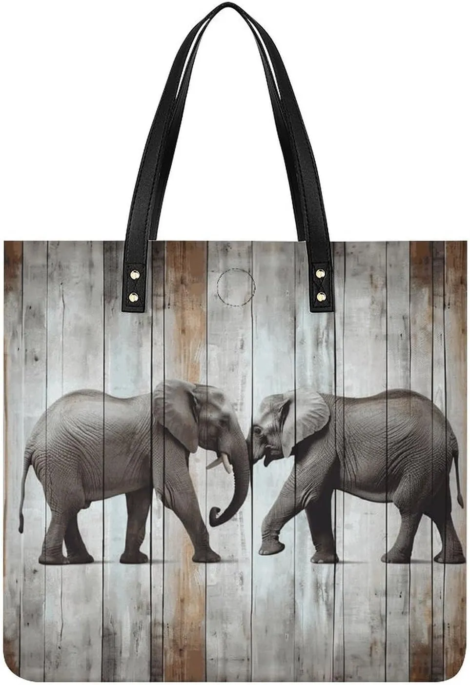 Handbags for WomenElephant on WoodTrendy Vegan Leather Hobo Handbags,Women's Soft Bucket Bag For Women - Ladies Handbags For Work, Travel, Casual Use,Birthday Gifts