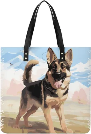 Handbags for WomenGerman Shepherd Dog LoversTrendy Vegan Leather Hobo Handbags,Women's Soft Bucket Bag For Women - Ladies Handbags For Work, Travel, Casual Use,Birthday Gifts