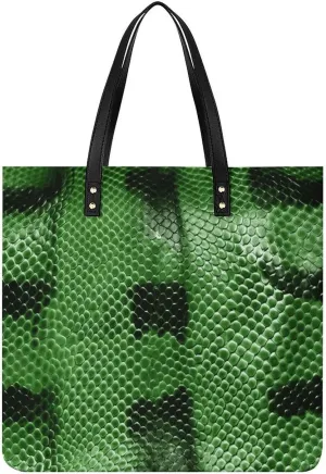 Handbags for WomenGreen SnakeskinTrendy Vegan Leather Hobo Handbags,Women's Soft Bucket Bag For Women - Ladies Handbags For Work, Travel, Casual Use,Birthday Gifts