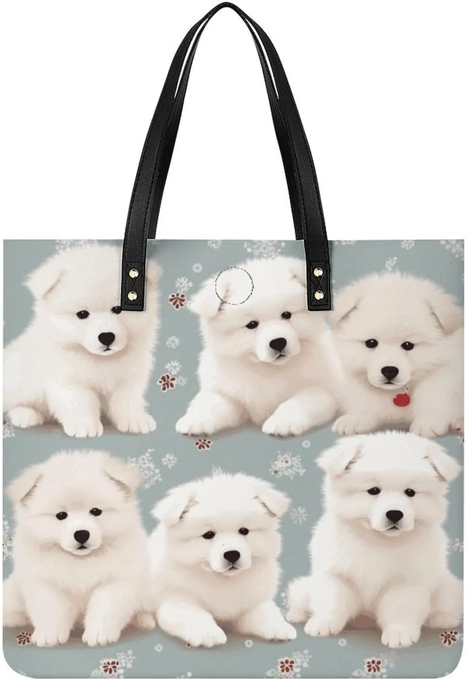 Handbags for WomenLittle White Dogs PatternTrendy Vegan Leather Hobo Handbags,Women's Soft Bucket Bag For Women - Ladies Handbags For Work, Travel, Casual Use,Birthday Gifts