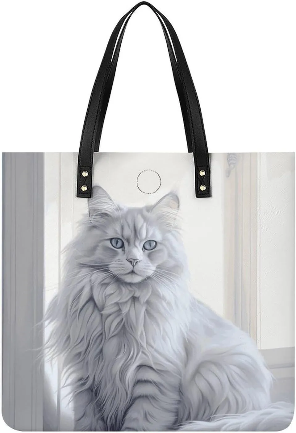 Handbags for WomenLong Haired CatTrendy Vegan Leather Hobo Handbags,Women's Soft Bucket Bag For Women - Ladies Handbags For Work, Travel, Casual Use,Birthday Gifts