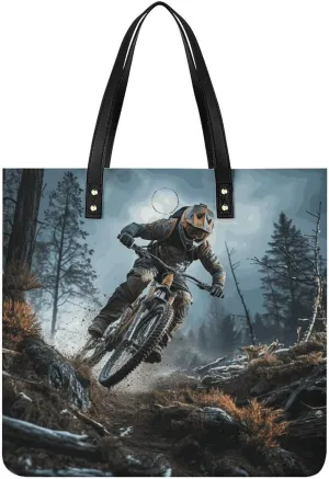 Handbags for WomenMountain Bike TournamentTrendy Vegan Leather Hobo Handbags,Women's Soft Bucket Bag For Women - Ladies Handbags For Work, Travel, Casual Use,Birthday Gifts