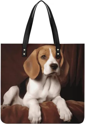 Handbags for WomenOvely Pet Dog BeagleTrendy Vegan Leather Hobo Handbags,Women's Soft Bucket Bag For Women - Ladies Handbags For Work, Travel, Casual Use,Birthday Gifts