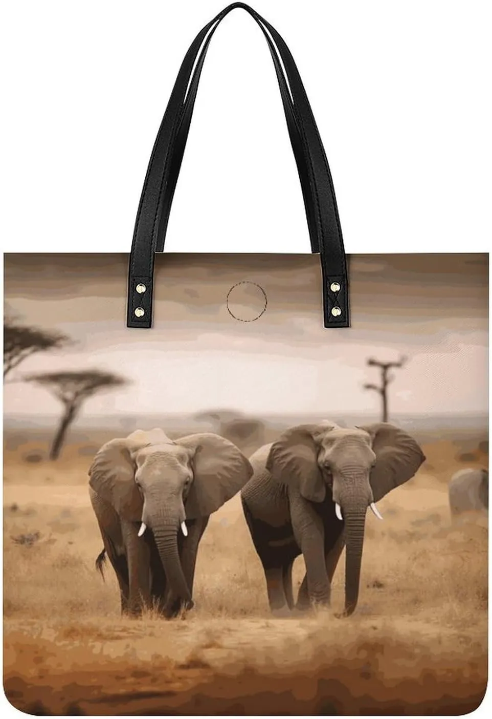 Handbags for WomenWild Animals ElephantsTrendy Vegan Leather Hobo Handbags,Women's Soft Bucket Bag For Women - Ladies Handbags For Work, Travel, Casual Use,Birthday Gifts