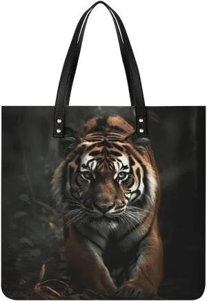 Handbags for WomenWild Animals TigerTrendy Vegan Leather Hobo Handbags,Women's Soft Bucket Bag For Women - Ladies Handbags For Work, Travel, Casual Use,Birthday Gifts