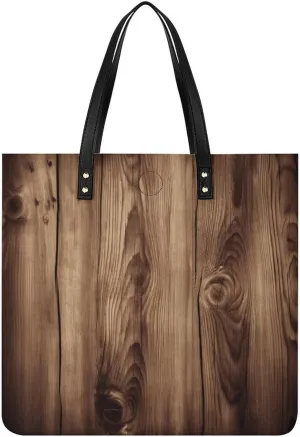 Handbags for WomenWood GrainTrendy Vegan Leather Hobo Handbags,Women's Soft Bucket Bag For Women - Ladies Handbags For Work, Travel, Casual Use,Birthday Gifts
