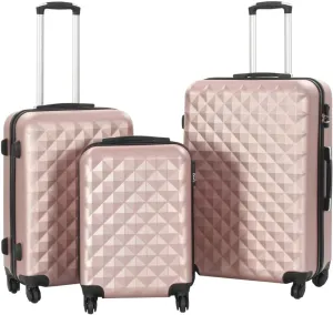 Hardcase Trolley Set 3 pcs with Durable ABS Material, Rose Gold Color for Travel, Lightweight and Space-Saving Design