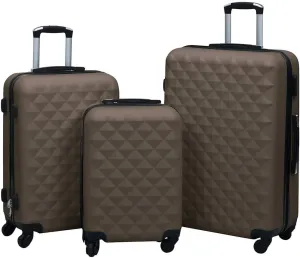 Hardcase Trolley Set 3 pcs with Durable ABS Material, Space-Saving Design, Brown