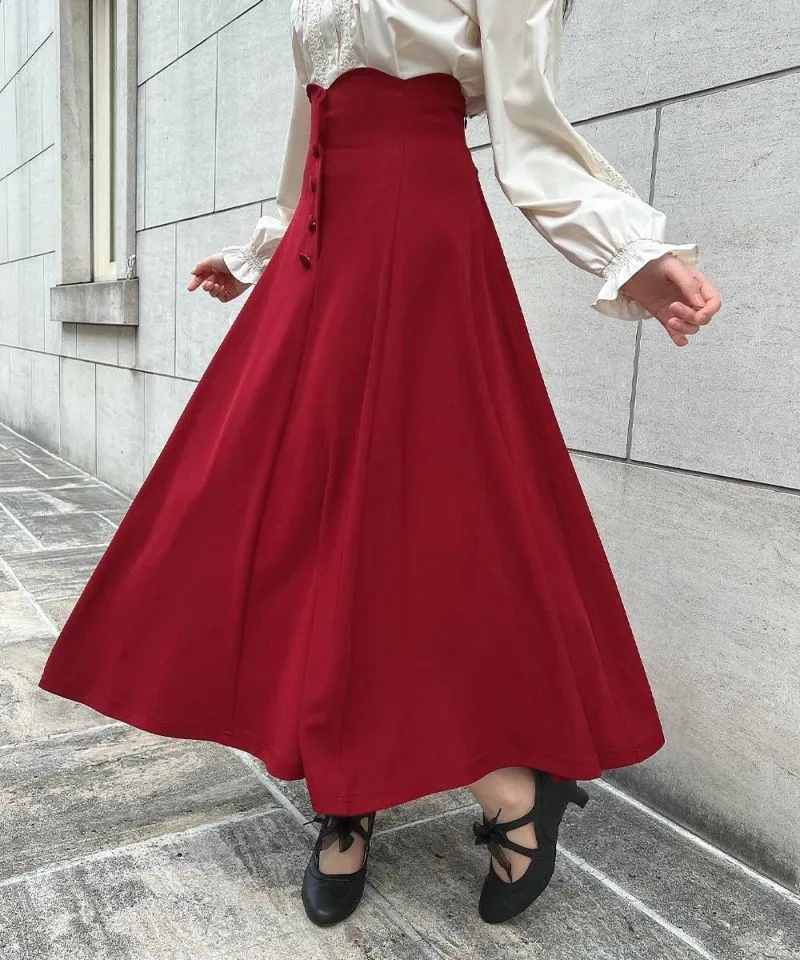High Waist Scalloped Flare Skirt / an another angelus [53BG02p005].