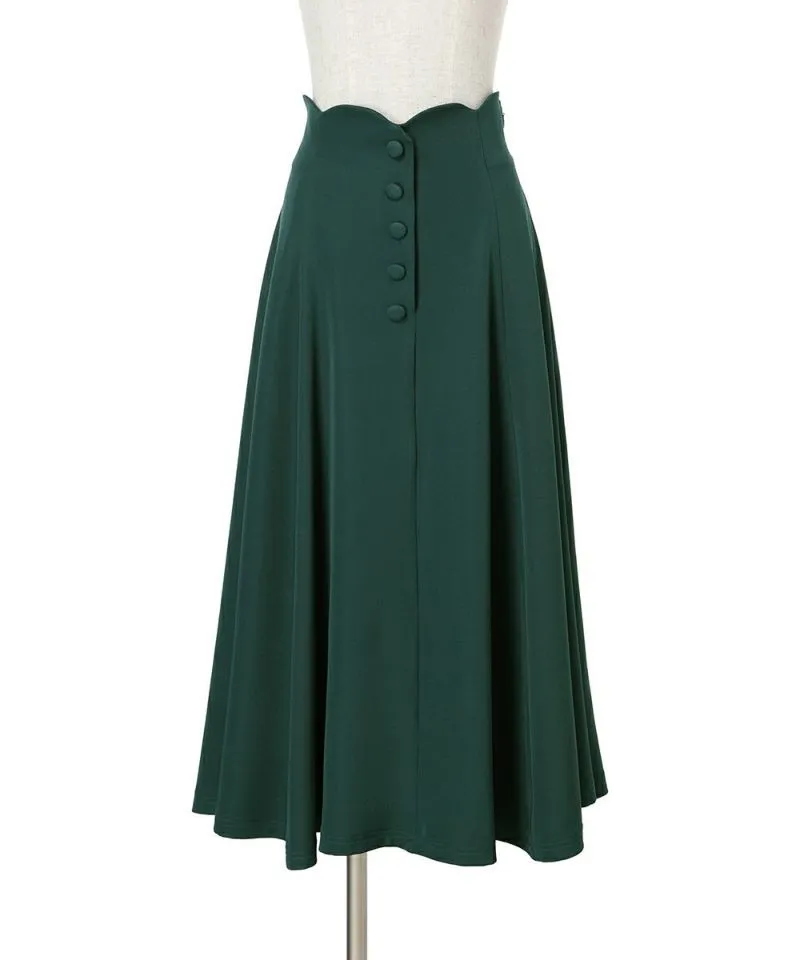 High Waist Scalloped Flare Skirt / an another angelus [53BG02p005].