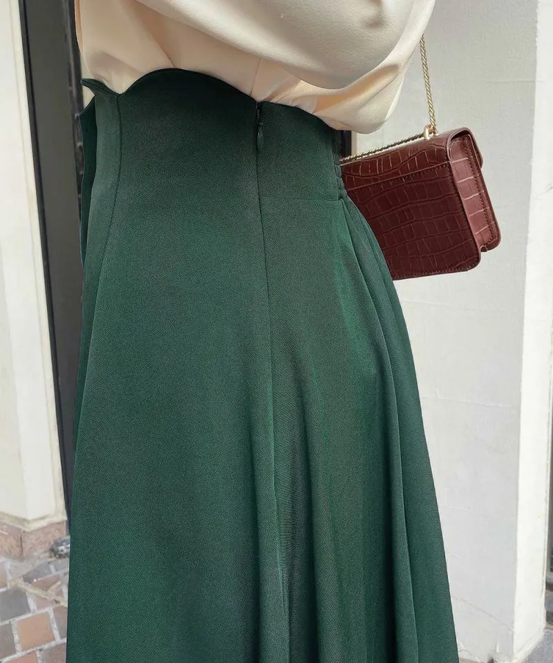 High Waist Scalloped Flare Skirt / an another angelus [53BG02p005].