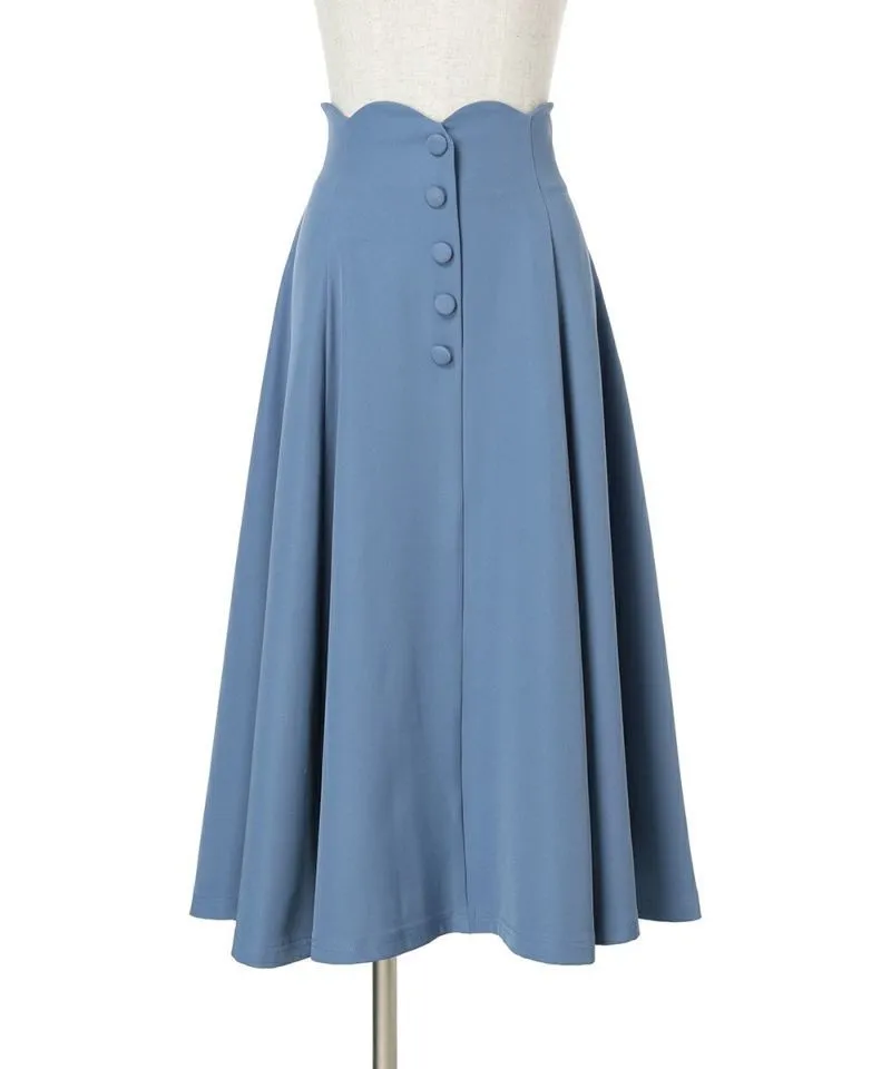 High Waist Scalloped Flare Skirt / an another angelus [53BG02p005].