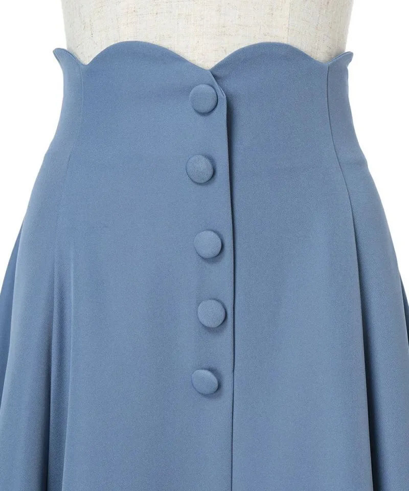 High Waist Scalloped Flare Skirt / an another angelus [53BG02p005].