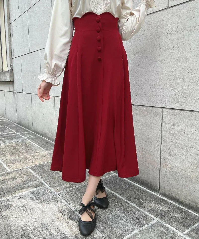 High Waist Scalloped Flare Skirt / an another angelus [53BG02p005].