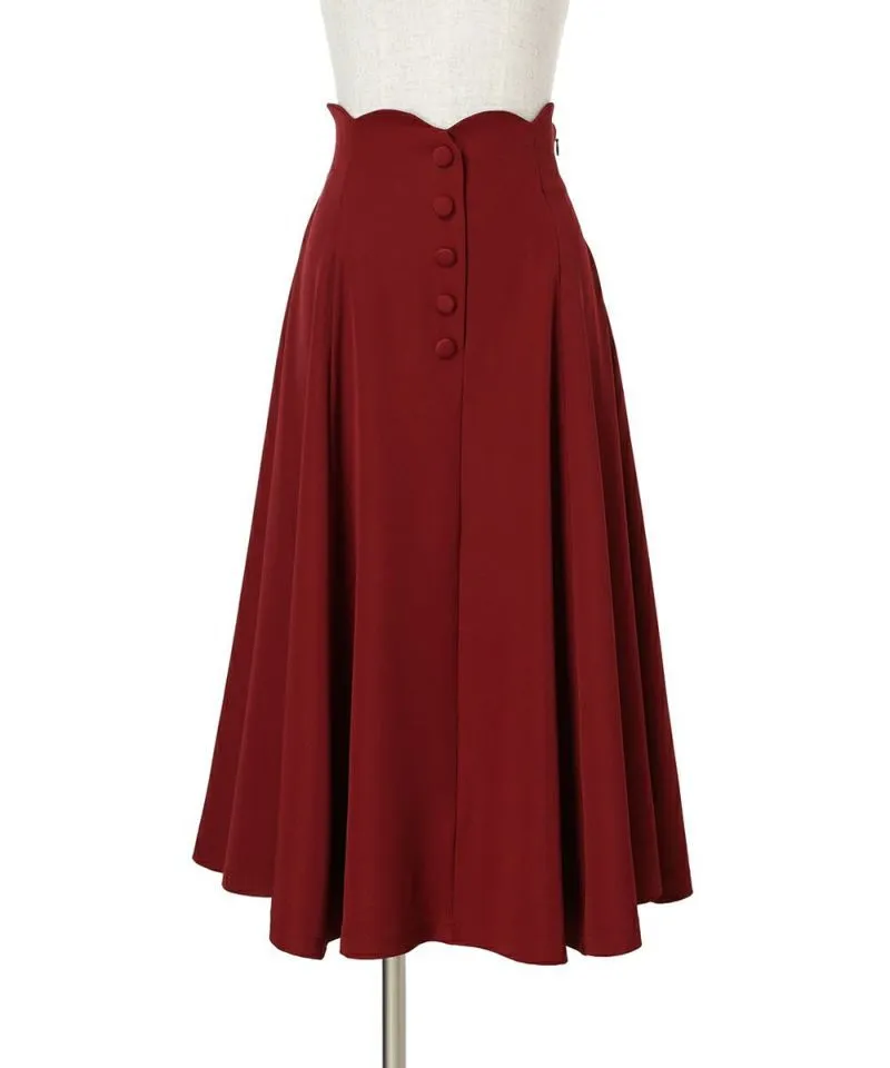 High Waist Scalloped Flare Skirt / an another angelus [53BG02p005].