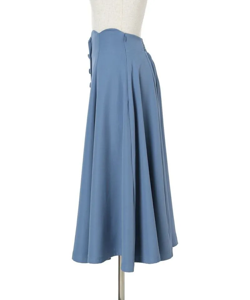 High Waist Scalloped Flare Skirt / an another angelus [53BG02p005].