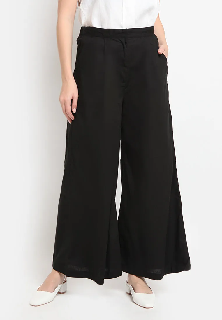 High Waist Wide Leg Cotton Pants