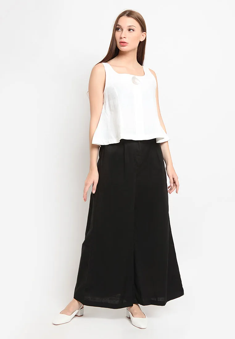 High Waist Wide Leg Cotton Pants
