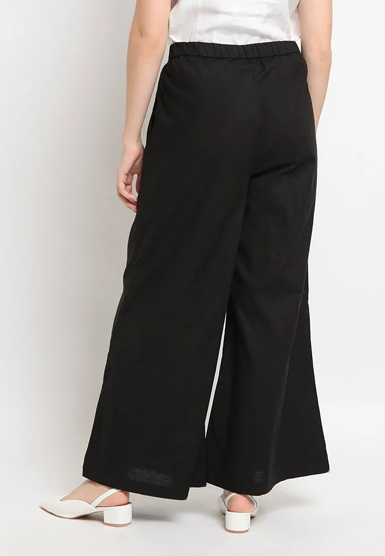 High Waist Wide Leg Cotton Pants