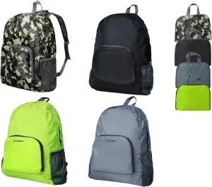 Hiking Backpack 4 packs, Backpack for Women and Men Outdoor Backpacks, Foldable, Camou, Green, Black, Grey, 20l/0.26lb