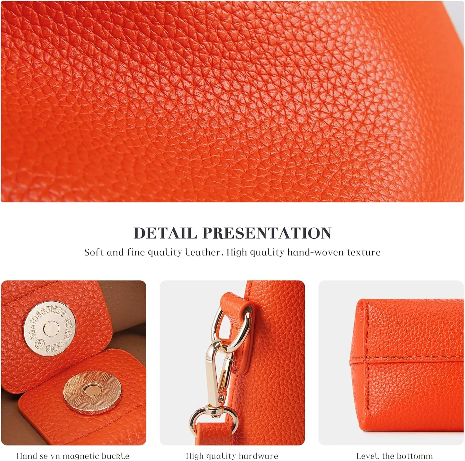 HKCLUF Hobo Bags Purses for Women 2PCS/Set,Soft Vegan Leather Slouchy Shoulder Handbags with Small Crossbody Bags for Women