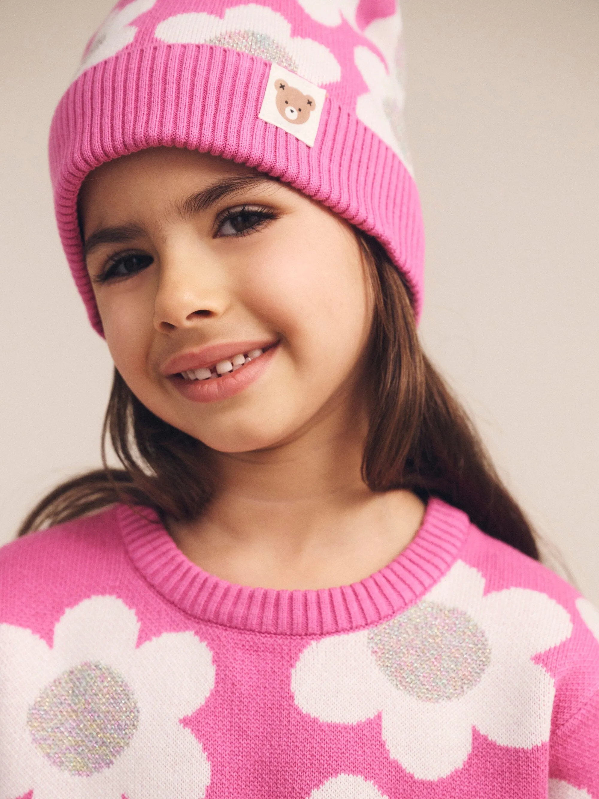 Huxbaby - Raspberry Daisy Knit Jumper - HB5174W25