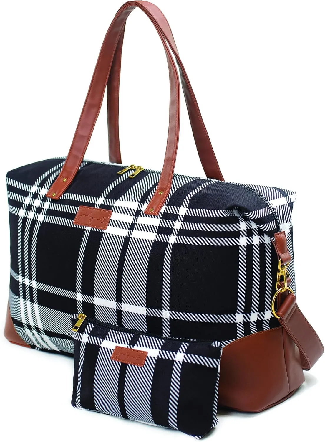 Jadyn Luna Women's Weekender Bag and Travel Duffel, Large 37 Liter Capacity (Plaid)
